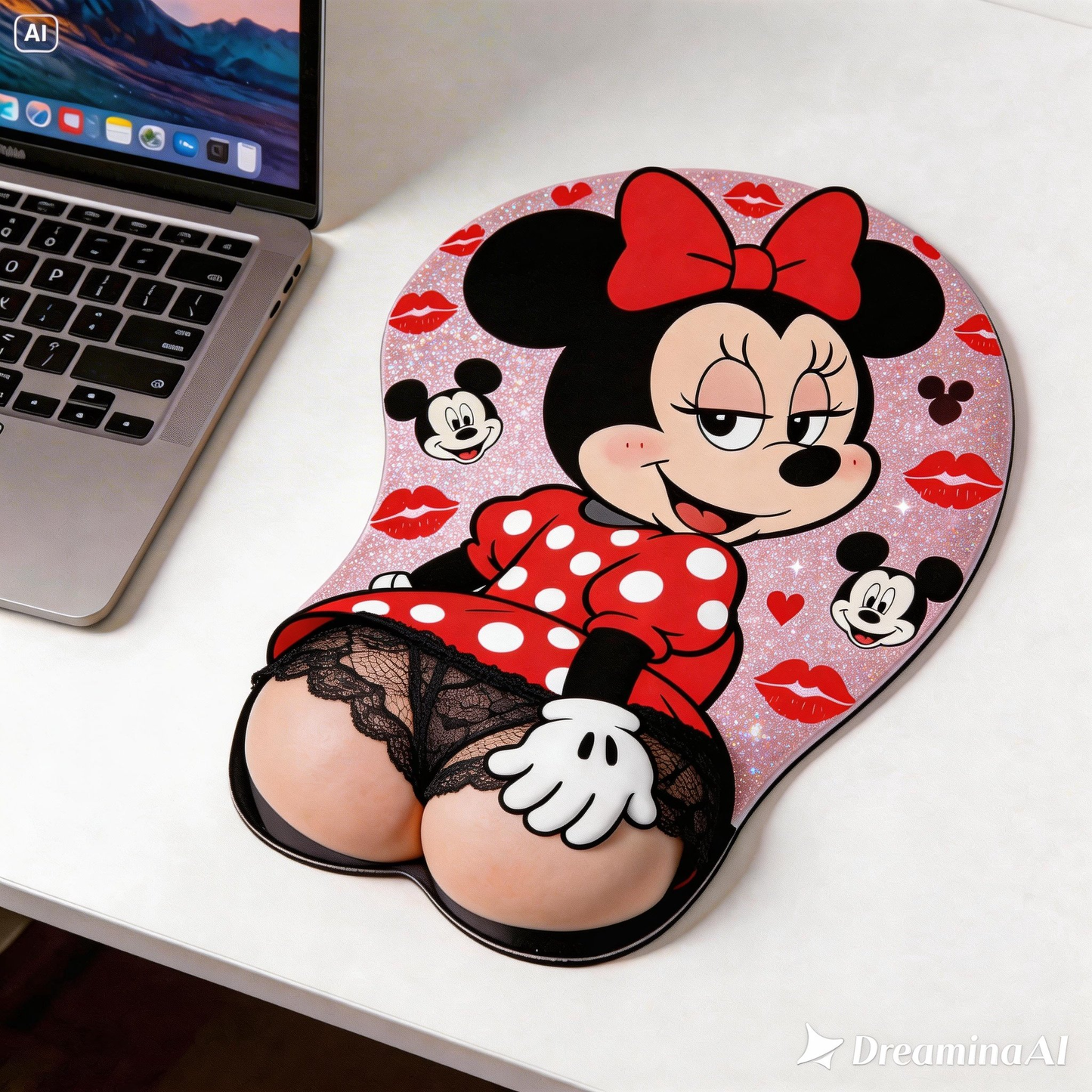 Cartoon Mouse Lover, Funny Gift for Co-workers - Personalized Mouse 3D Mouse Pad