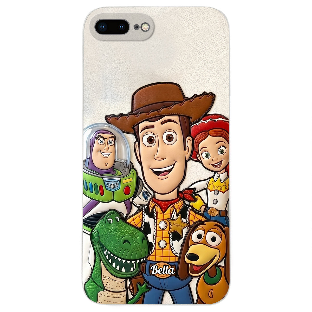 Galaxy And Western Buddy Toy - Personalized Movie For Kids 3D Embossed Leather Phone Case