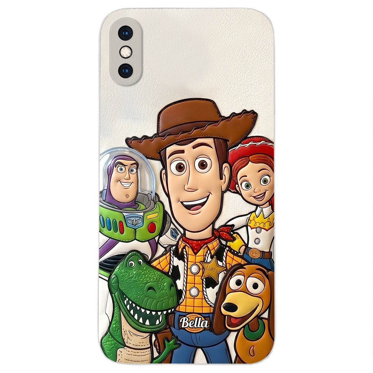 Galaxy And Western Buddy Toy - Personalized Movie For Kids 3D Embossed Leather Phone Case