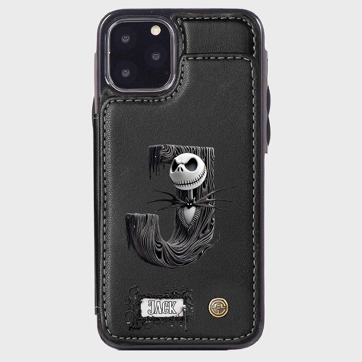 Gothic Initial Letter Gift - Personalized Nightmare Wallet Phone Case