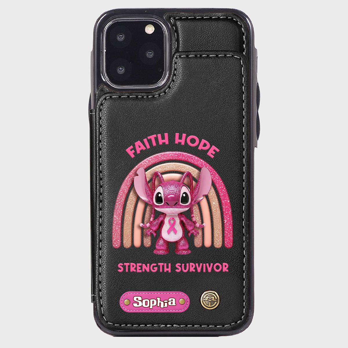 Faith Hope Love - Personalized Breast Cancer Awareness Wallet Phone Case