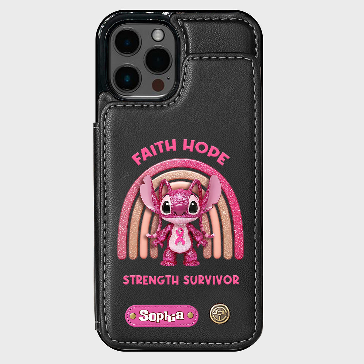 Faith Hope Love - Personalized Breast Cancer Awareness Wallet Phone Case