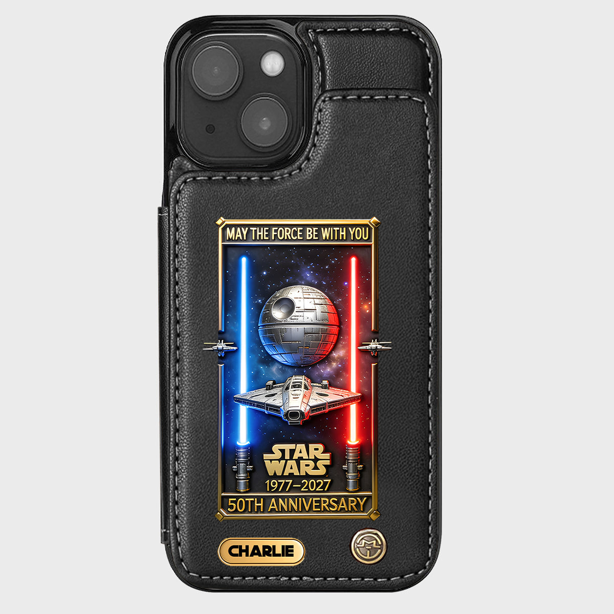 50th Anniversary - Personalized The Force Wallet Phone Case