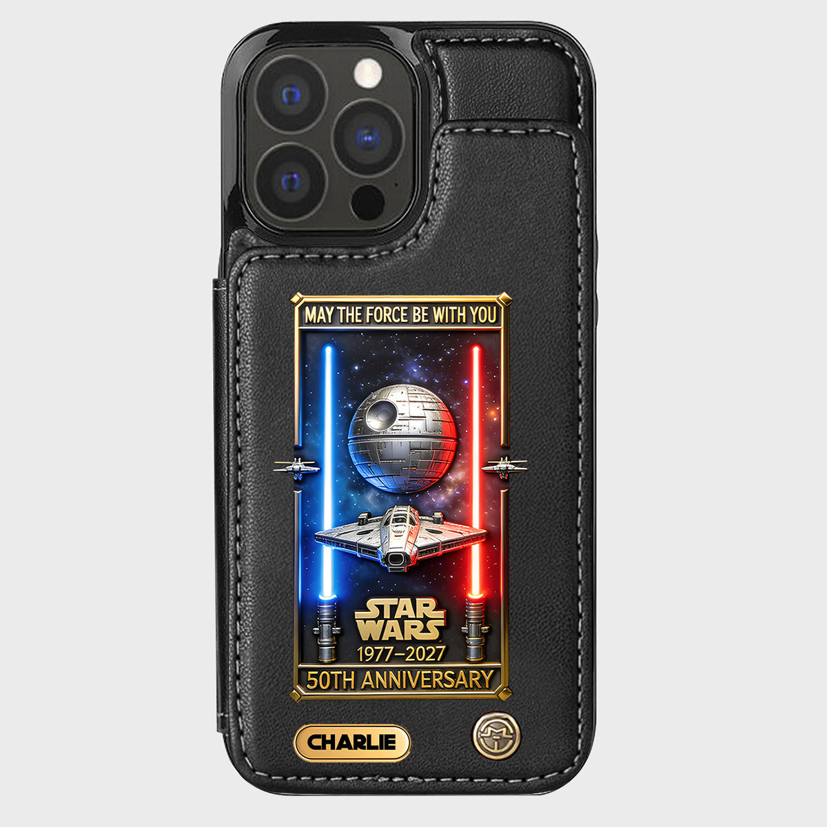 50th Anniversary - Personalized The Force Wallet Phone Case