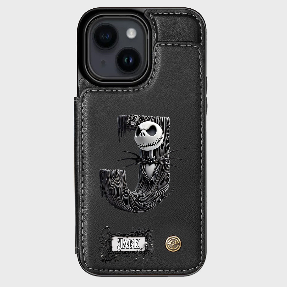 Gothic Initial Letter Gift - Personalized Nightmare Wallet Phone Case