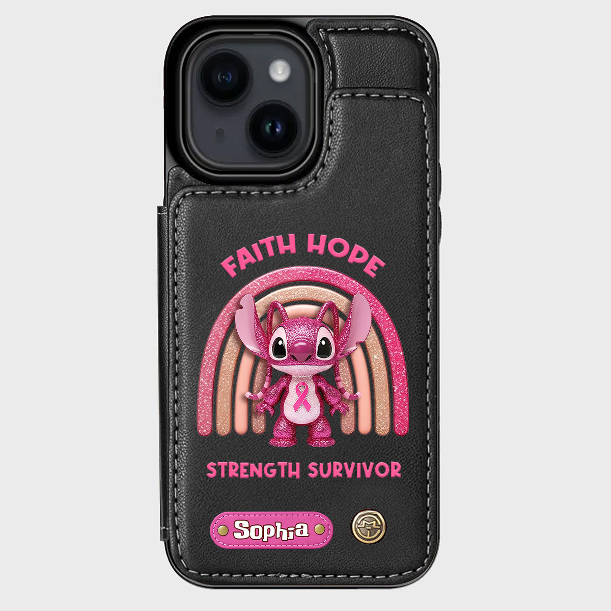 Faith Hope Love - Personalized Breast Cancer Awareness Wallet Phone Case