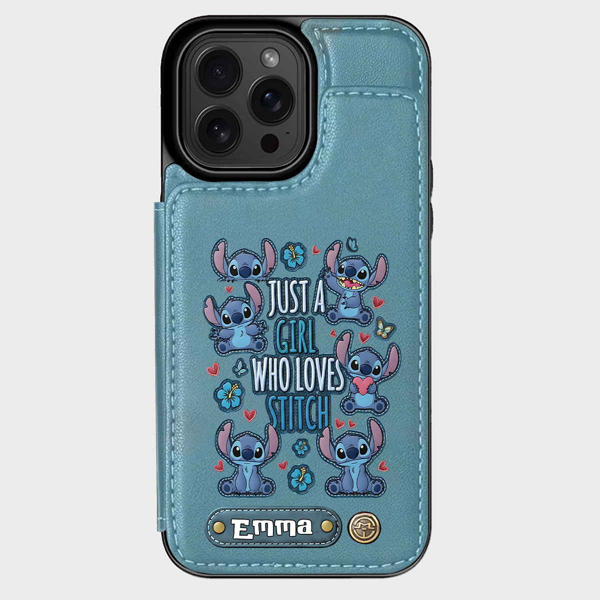 Just A Girl Who Loves Stitch - Personalized Ohana Wallet Phone Case