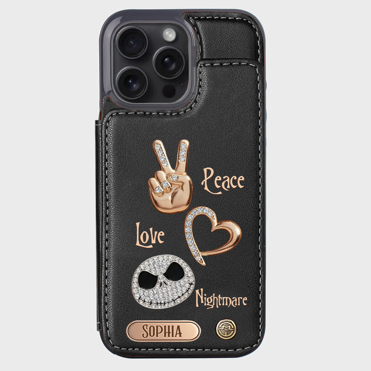 Peace Love Nightmare - Personalized Nightmare Wallet Phone Case