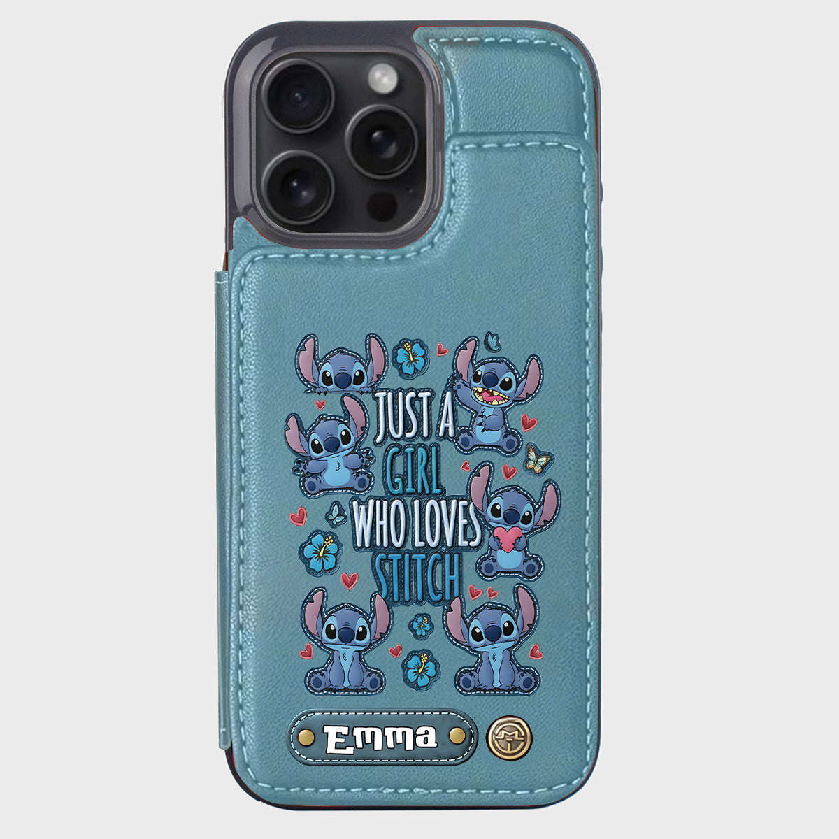 Just A Girl Who Loves Stitch - Personalized Ohana Wallet Phone Case