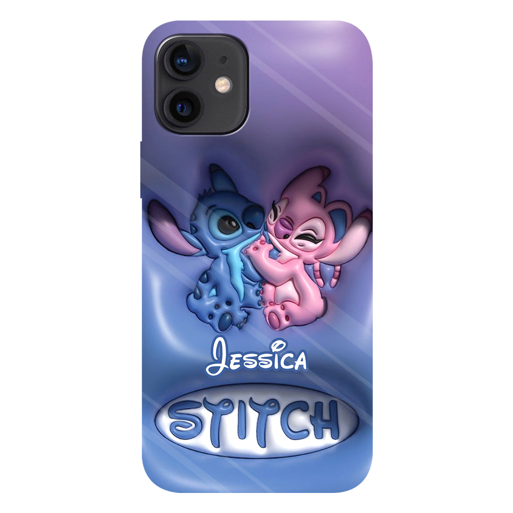 Cute Blue and Pink Alien - Personalized Ohana Full Print Phone Case