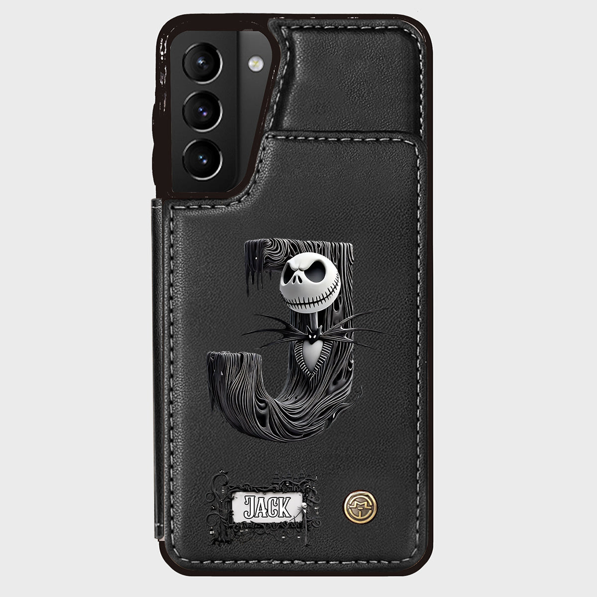 Gothic Initial Letter Gift - Personalized Nightmare Wallet Phone Case