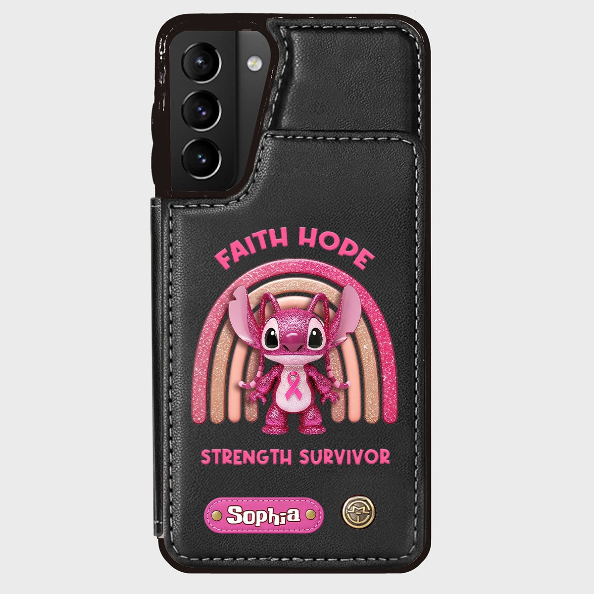 Faith Hope Love - Personalized Breast Cancer Awareness Wallet Phone Case