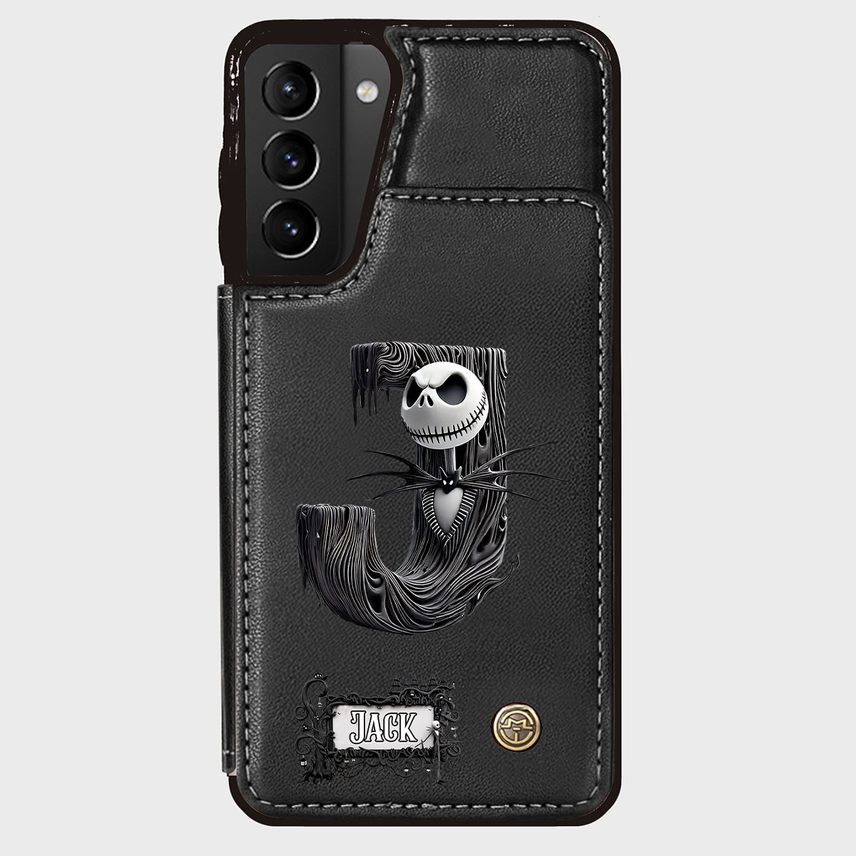 Gothic Initial Letter Gift - Personalized Nightmare Wallet Phone Case