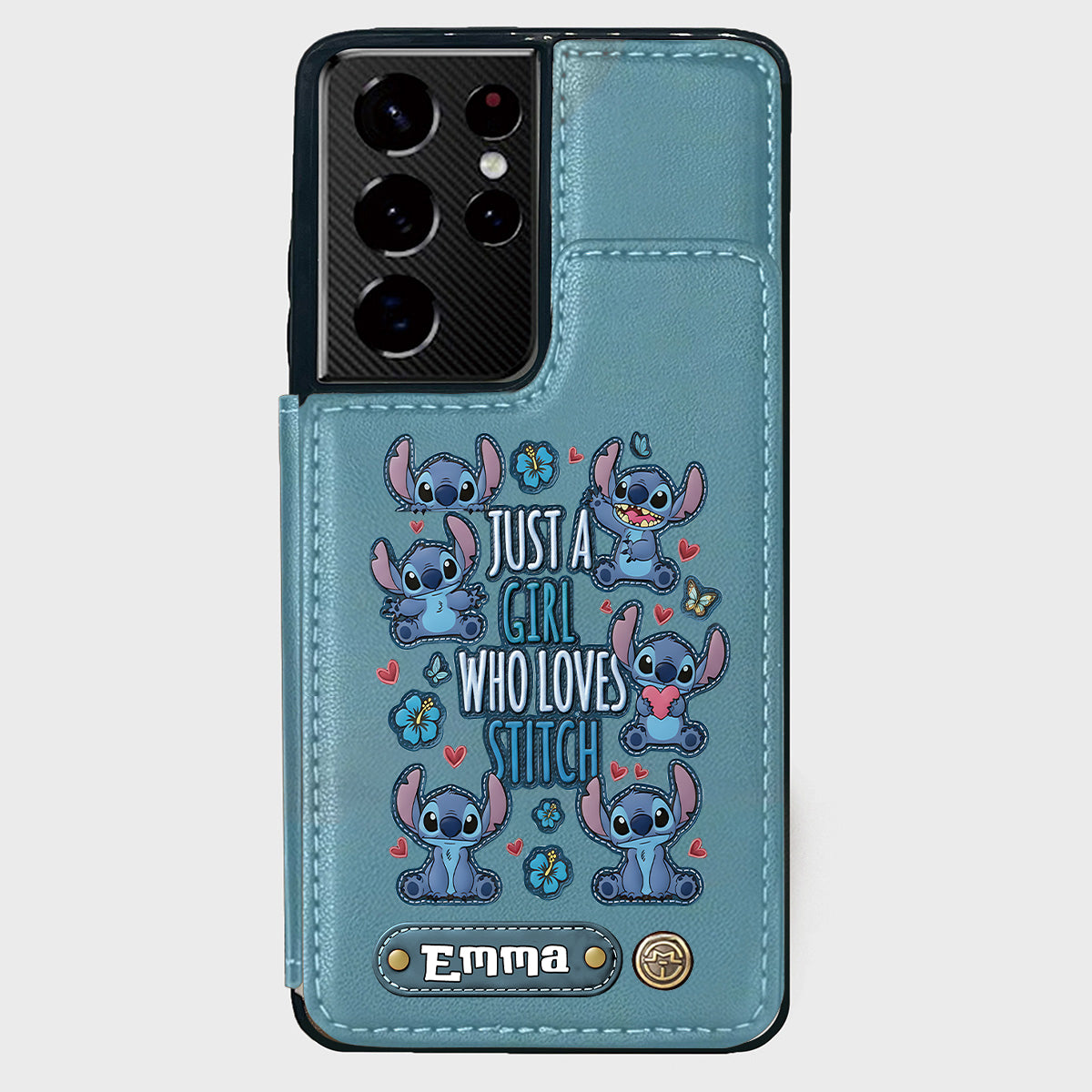 Just A Girl Who Loves Stitch - Personalized Ohana Wallet Phone Case