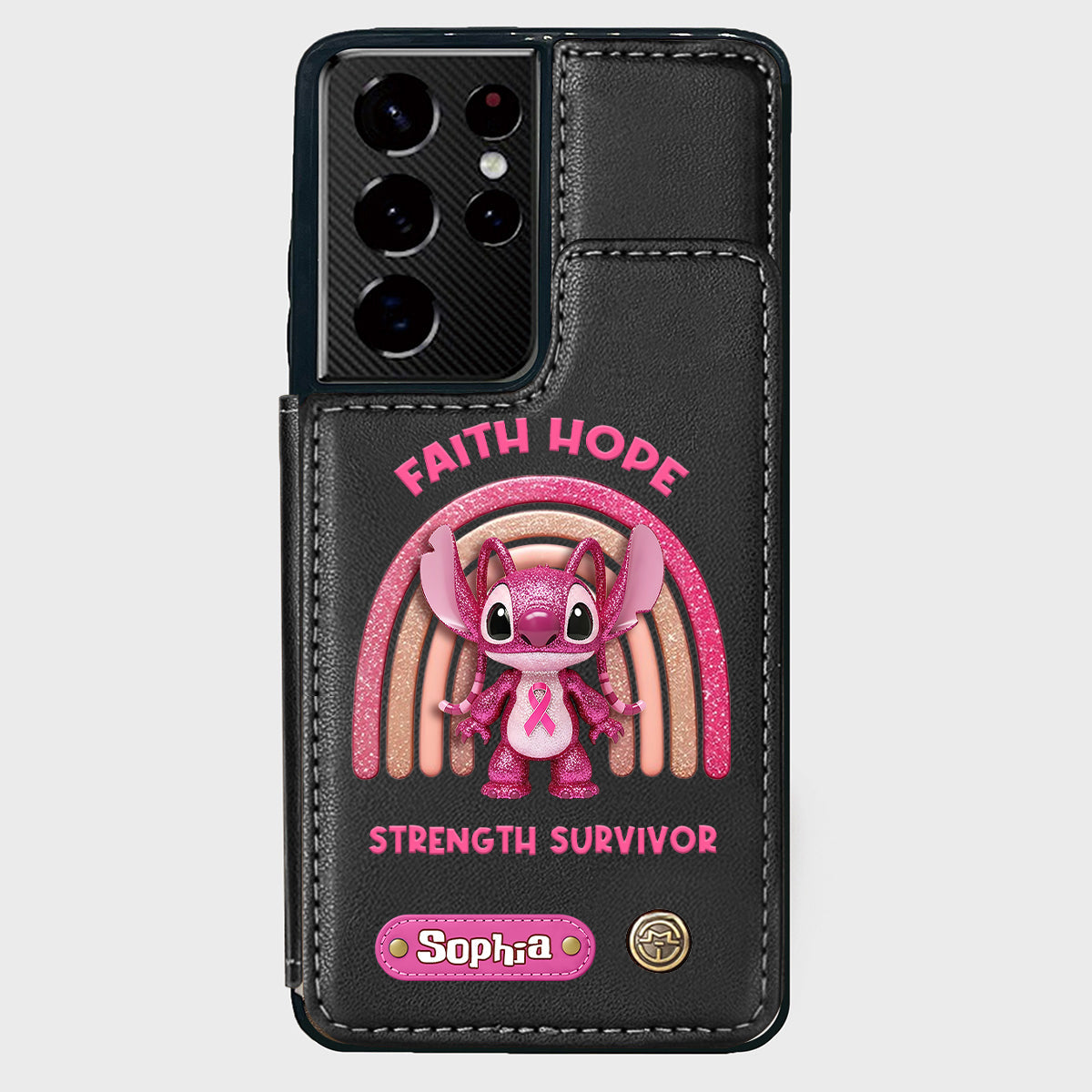 Faith Hope Love - Personalized Breast Cancer Awareness Wallet Phone Case