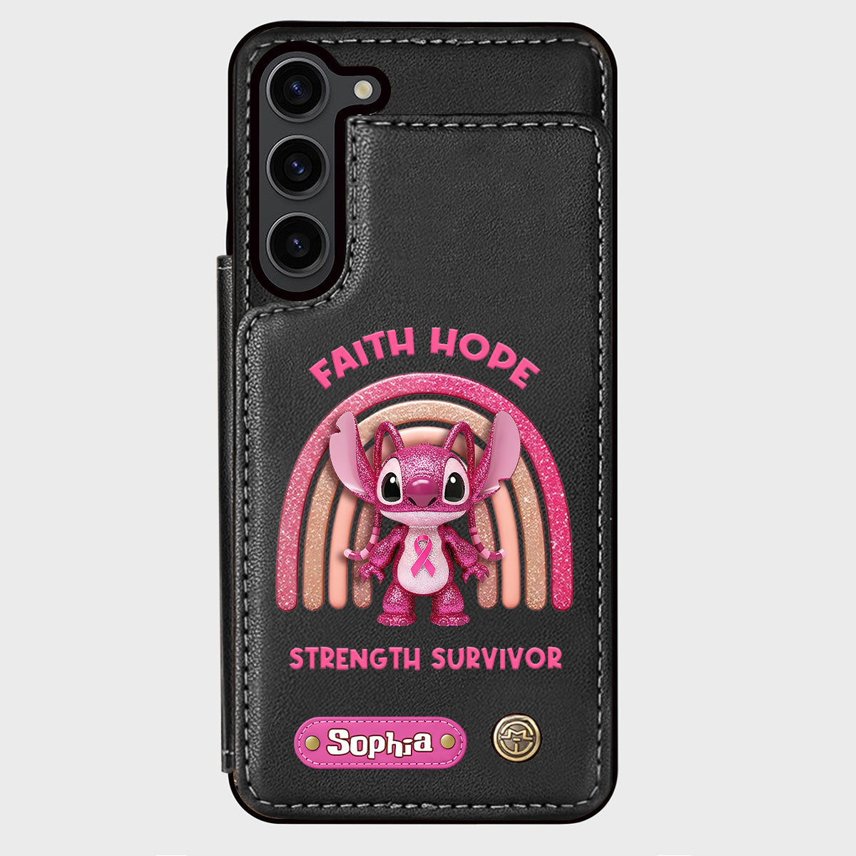 Faith Hope Love - Personalized Breast Cancer Awareness Wallet Phone Case