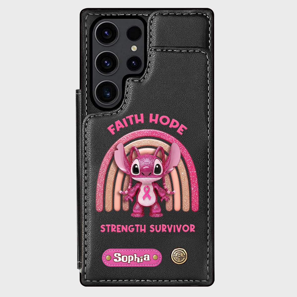 Faith Hope Love - Personalized Breast Cancer Awareness Wallet Phone Case