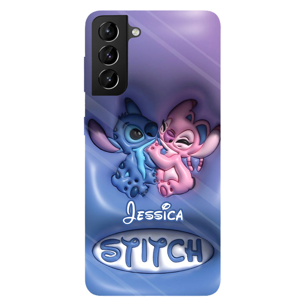 Cute Blue and Pink Alien - Personalized Ohana Full Print Phone Case
