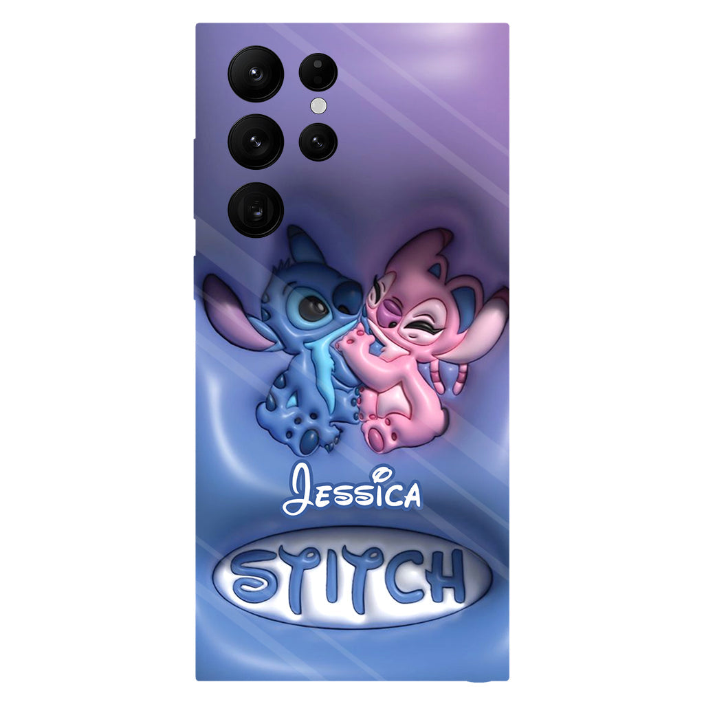Cute Blue and Pink Alien - Personalized Ohana Full Print Phone Case