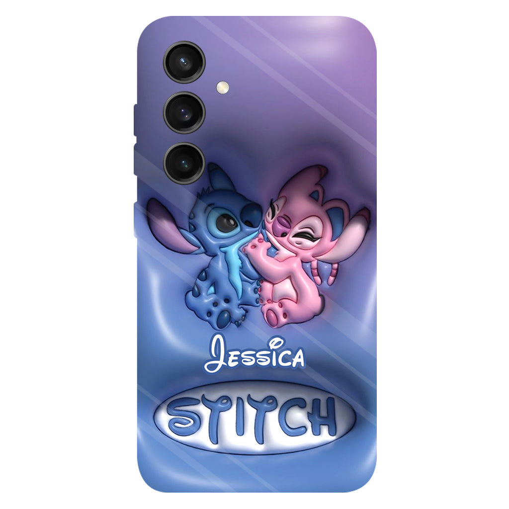 Cute Blue and Pink Alien - Personalized Ohana Full Print Phone Case