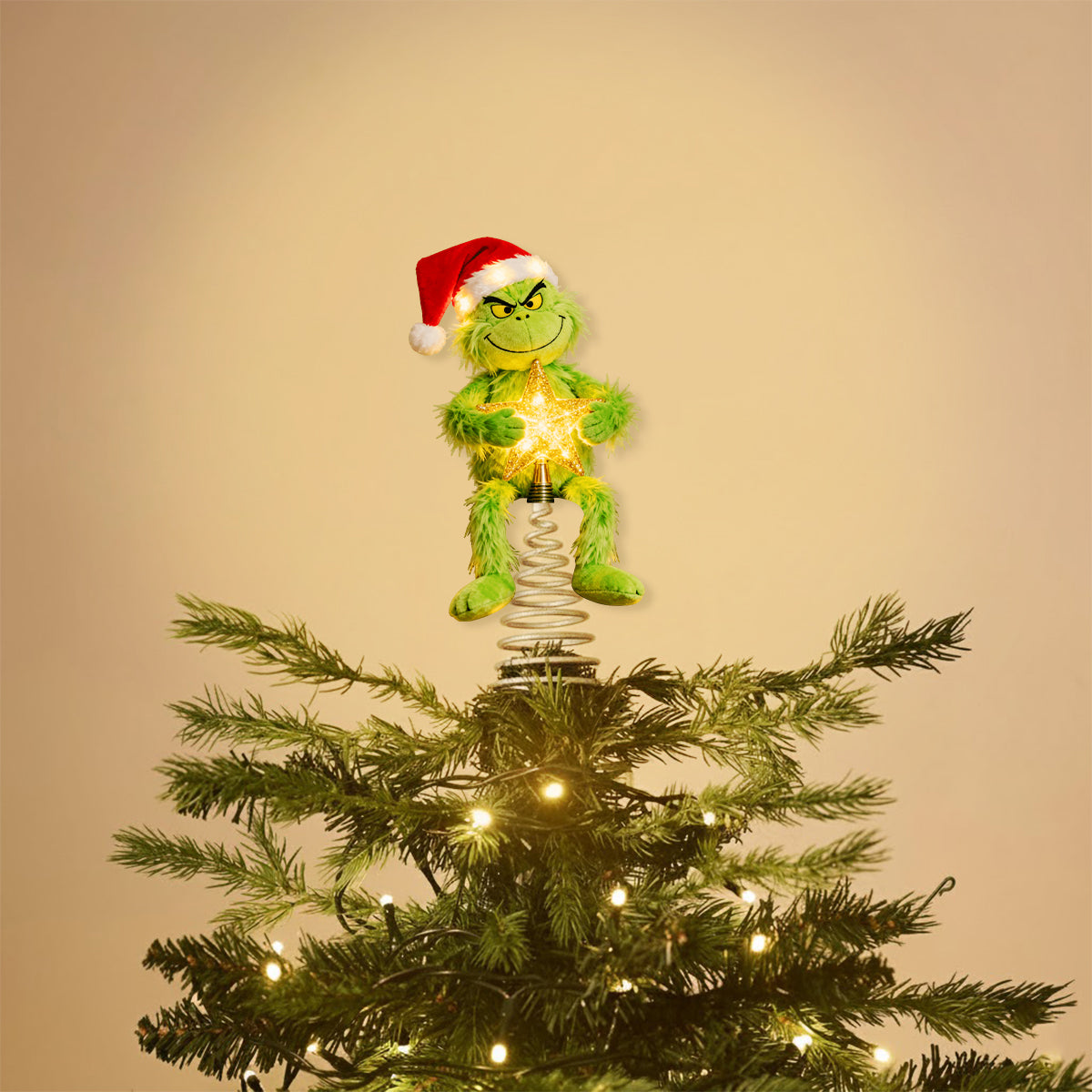 [MUST-HAVE] Merry Grinchmas - Stole Christmas LED Light Tree Topper