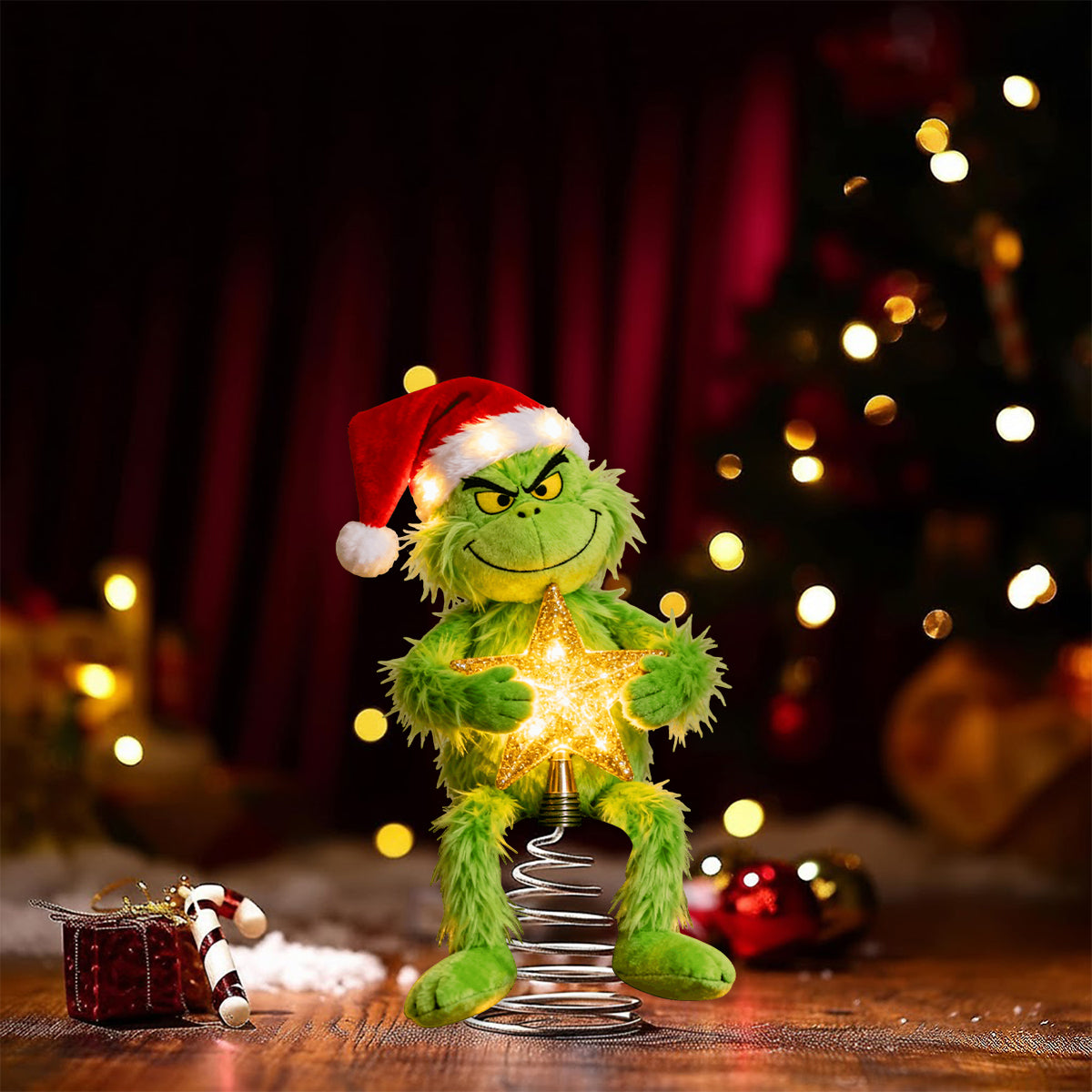 Merry Grinchmas - Stole Christmas LED Light Tree Topper