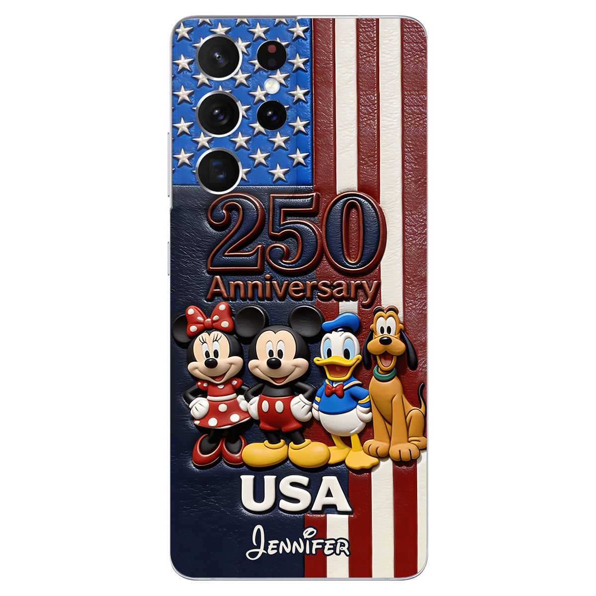 Friends 250 Anniversary - Personalized Mouse 3D Embossed Leather Phone Case