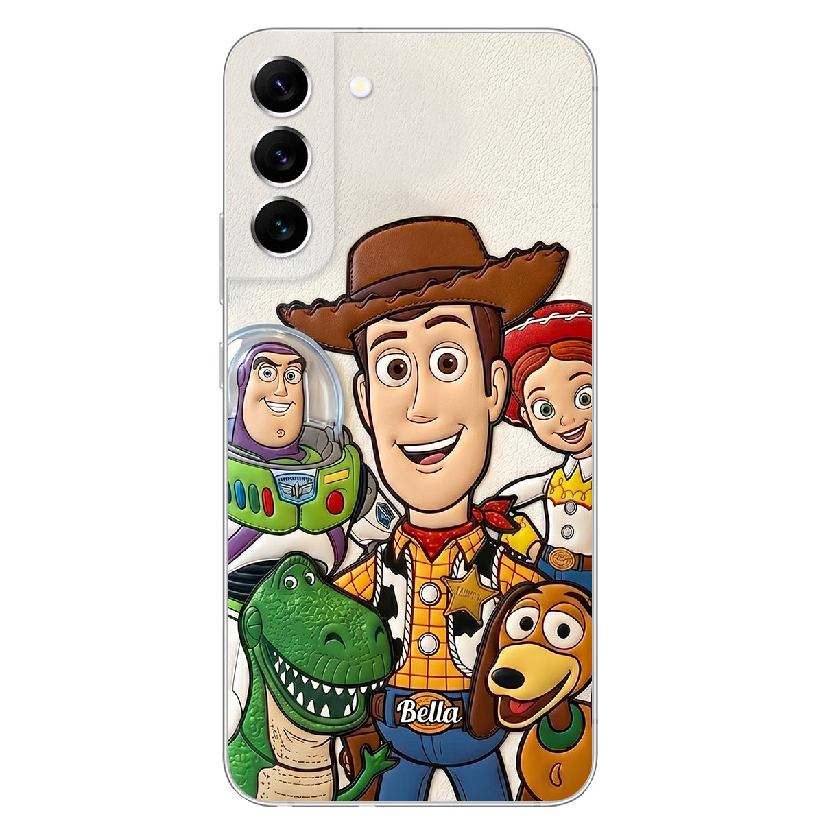 Galaxy And Western Buddy Toy - Personalized Movie For Kids 3D Embossed Leather Phone Case