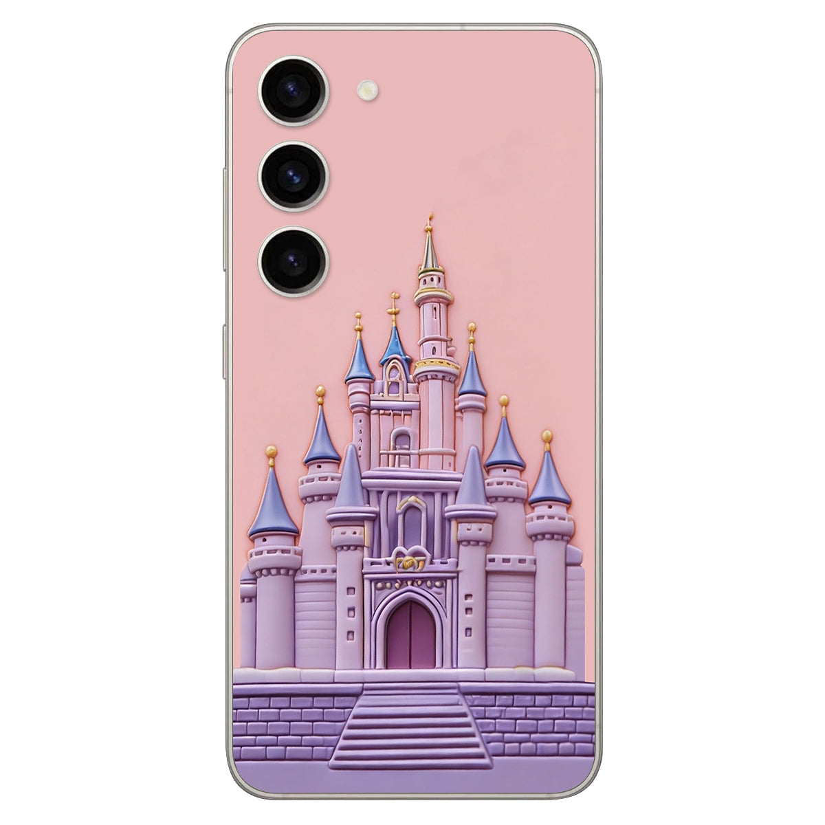 Magical Castle Friends Leather Phone Case & Charm Set - Personalized Mouse 3D Embossed Leather Phone Case