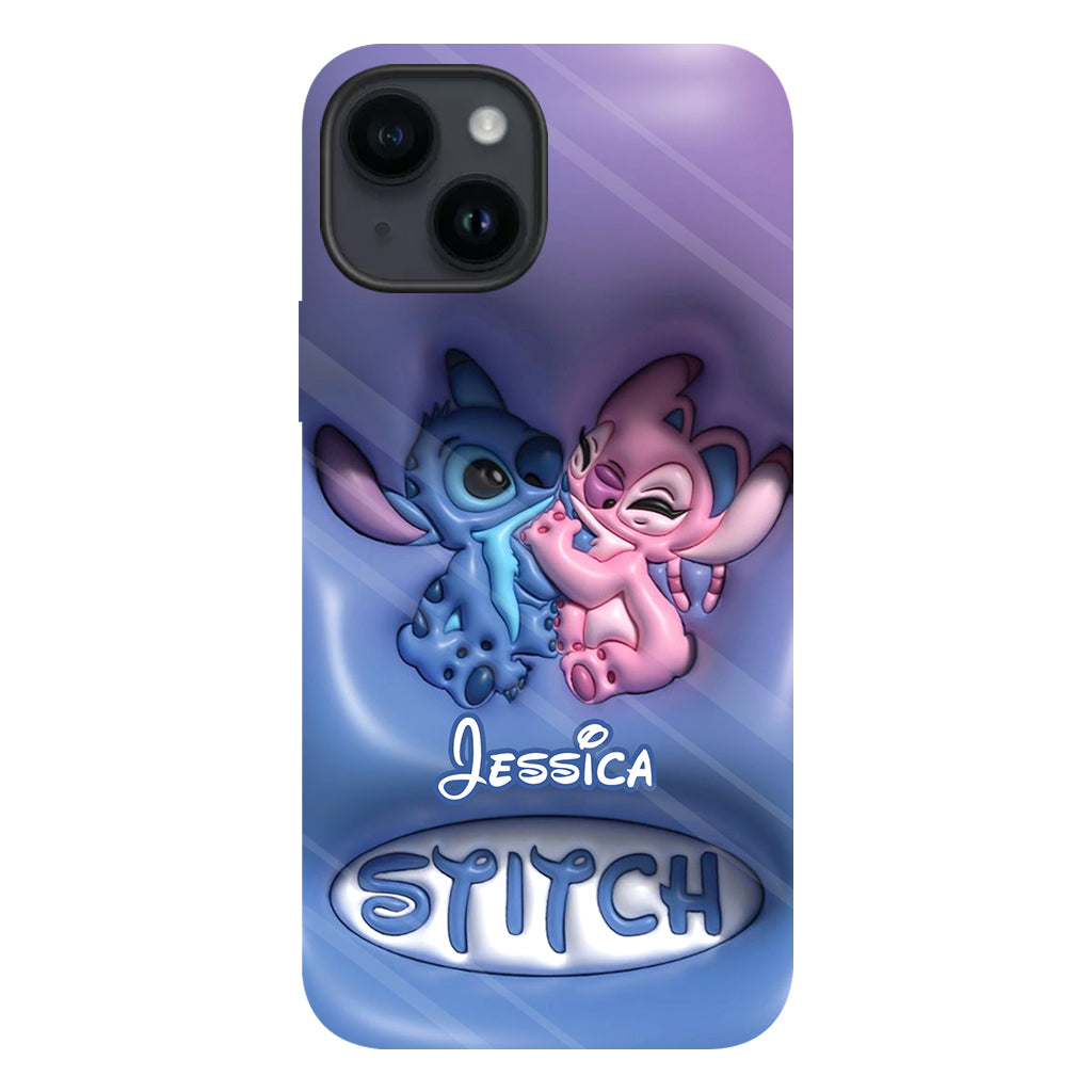 Cute Blue and Pink Alien - Personalized Ohana Full Print Phone Case