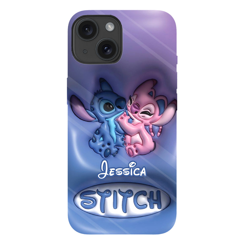 Cute Blue and Pink Alien - Personalized Ohana Full Print Phone Case