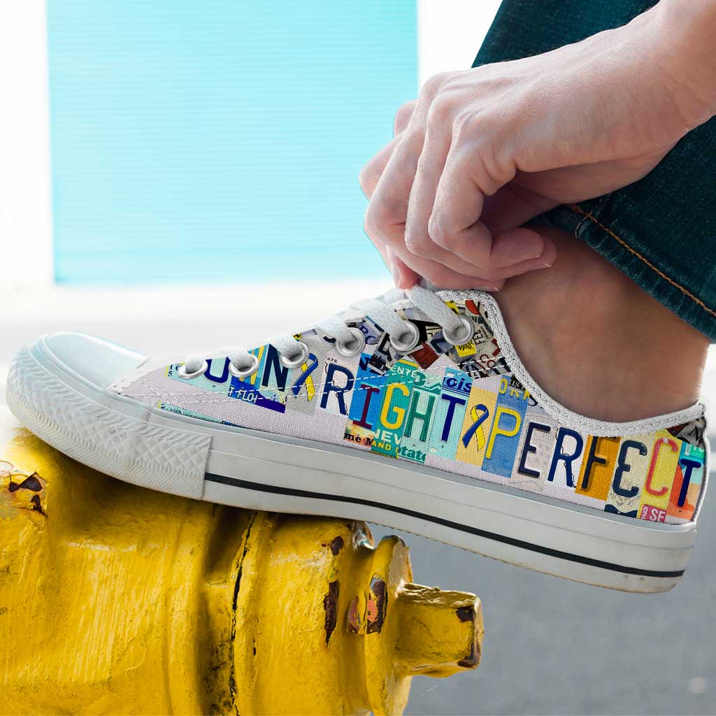 Down Right Perfect Down Syndrome Awareness Low Top Shoes 0622