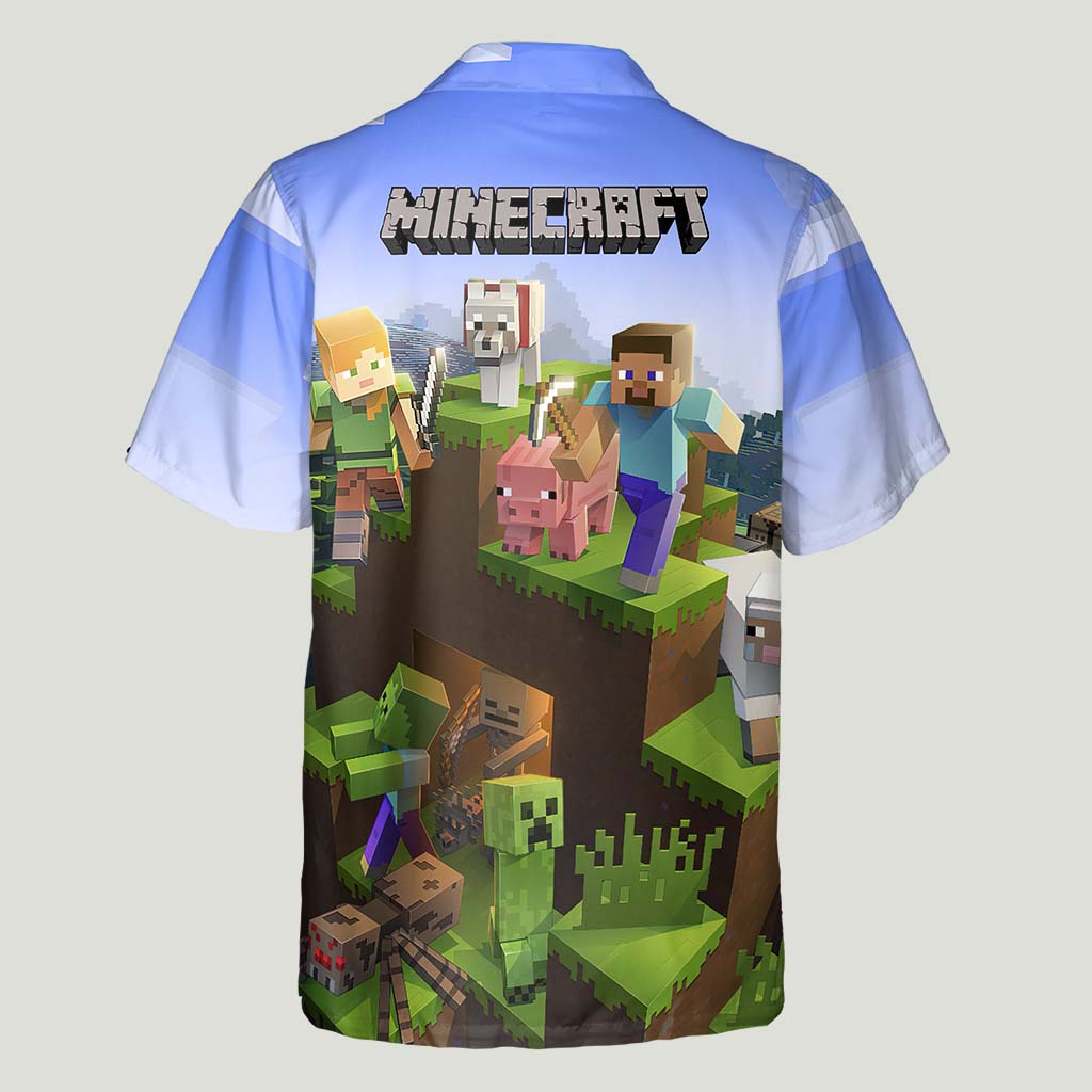 Craftman Look - Personalized Block World Hawaiian Shirt & Men Shorts