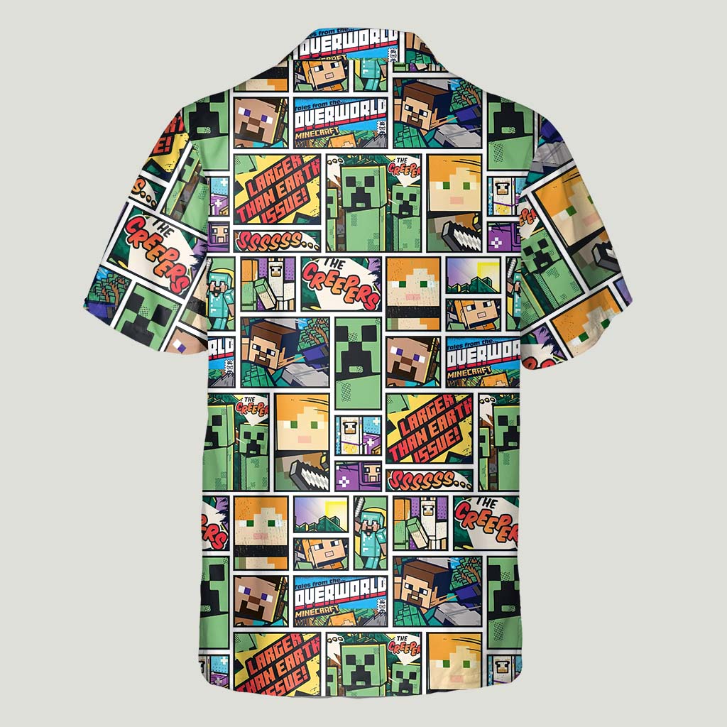 Creeper Adventure - Personalized Block World Hawaiian Shirt