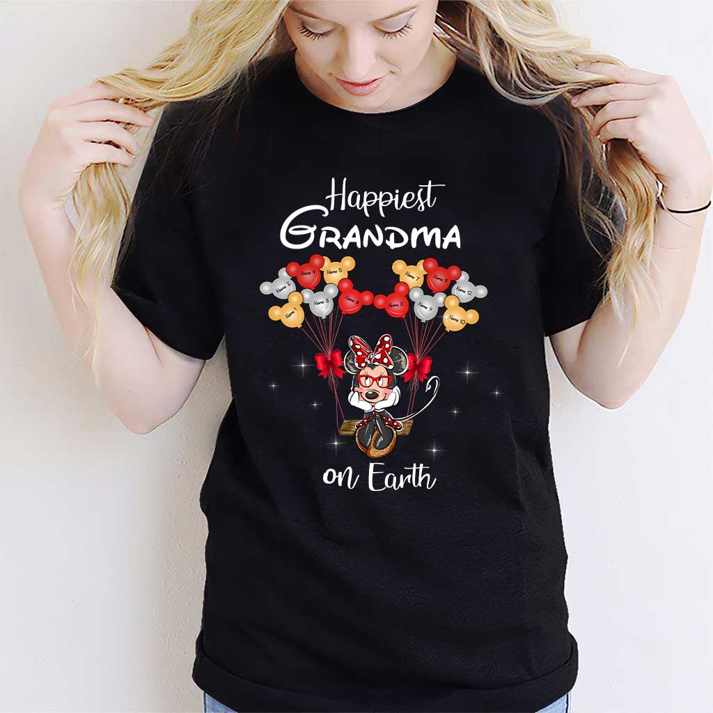 Happiest Grandma On Earth - Personalized Grandma T-shirt and Hoodie