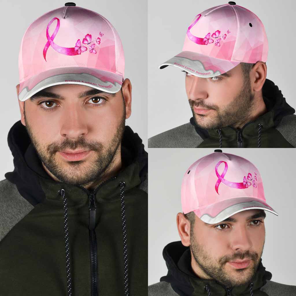 Pink Cap With Printed Vent Holes - Breast Cancer Awareness Cap
