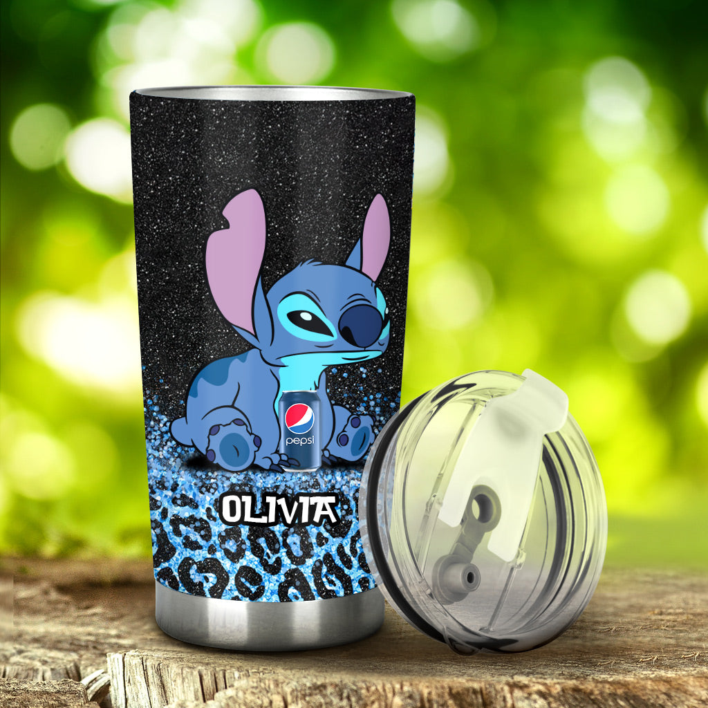 I Don't Care - Personalized Blue Soft Drink Tumbler
