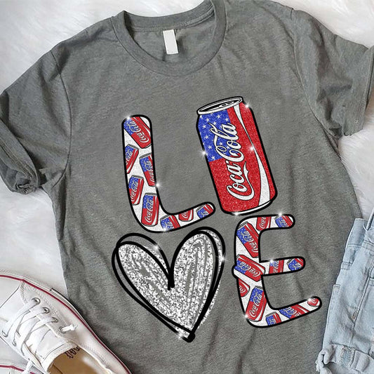 Love Summer Patriotic Carbonated Drink T-shirt and Hoodie