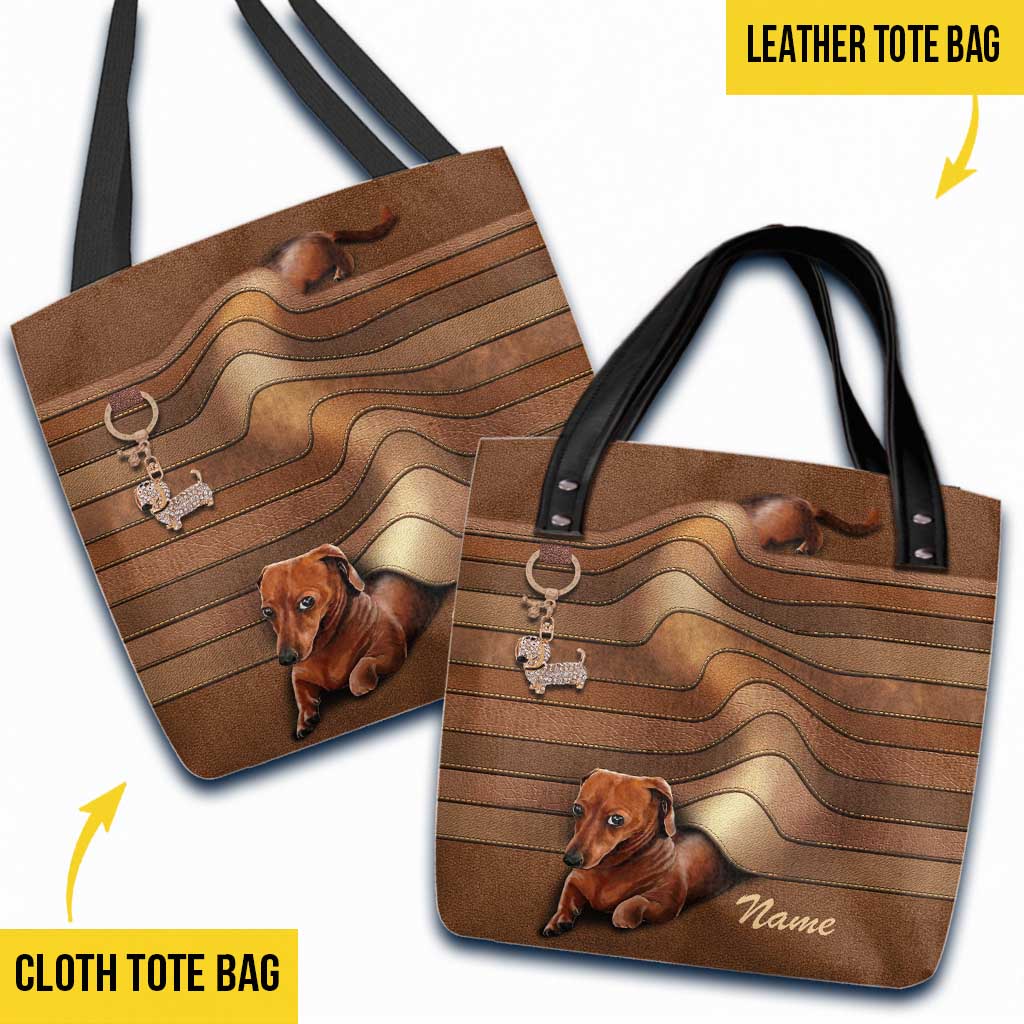 Lovely Dachshund Personalized  Tote Bag