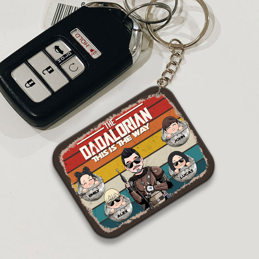 Dadalorian - Personalized The Force Keychain (Printed On Both Sides)