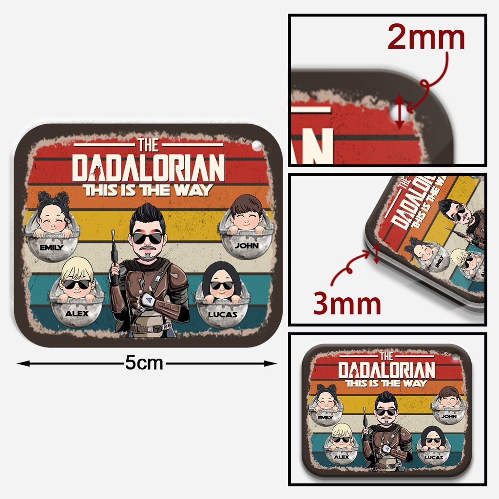 Dadalorian - Personalized The Force Keychain (Printed On Both Sides)