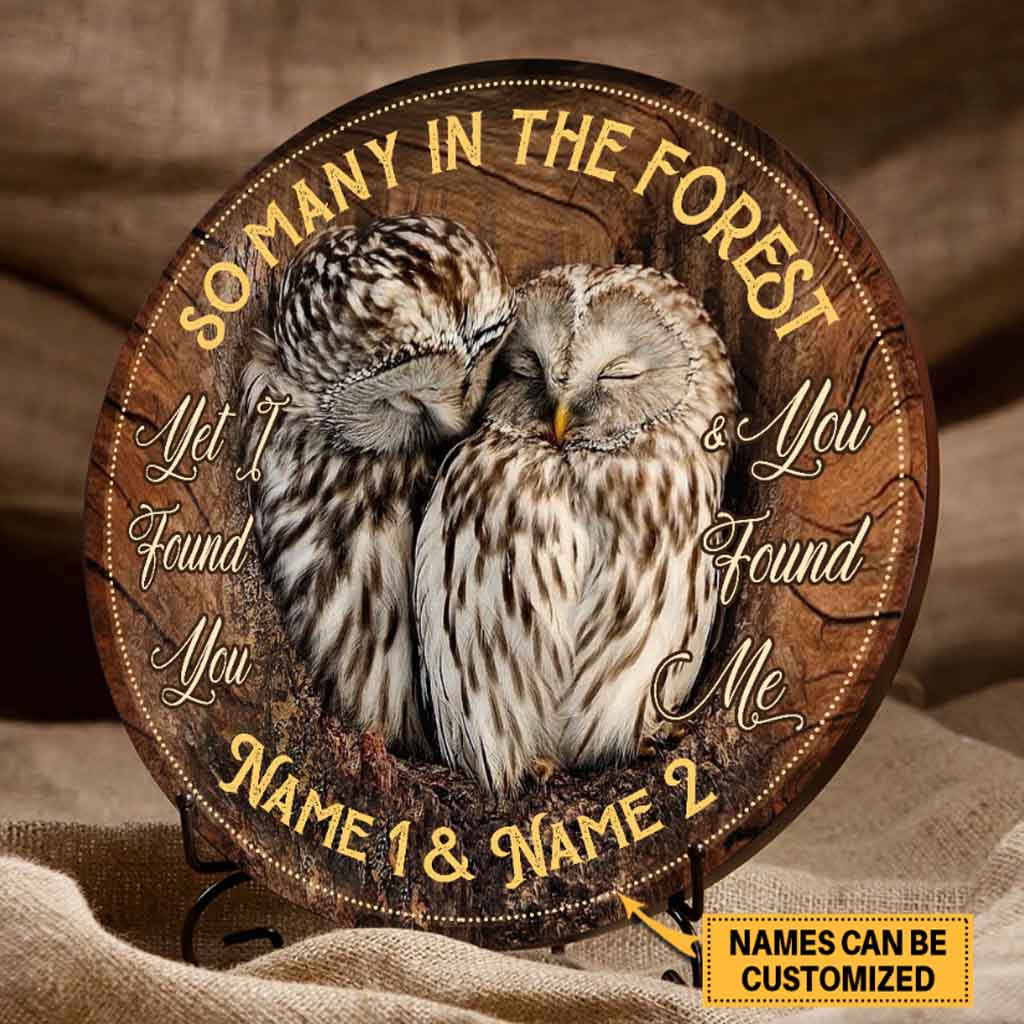 So Many In The Forest - Owl Personalized Round Wood Sign