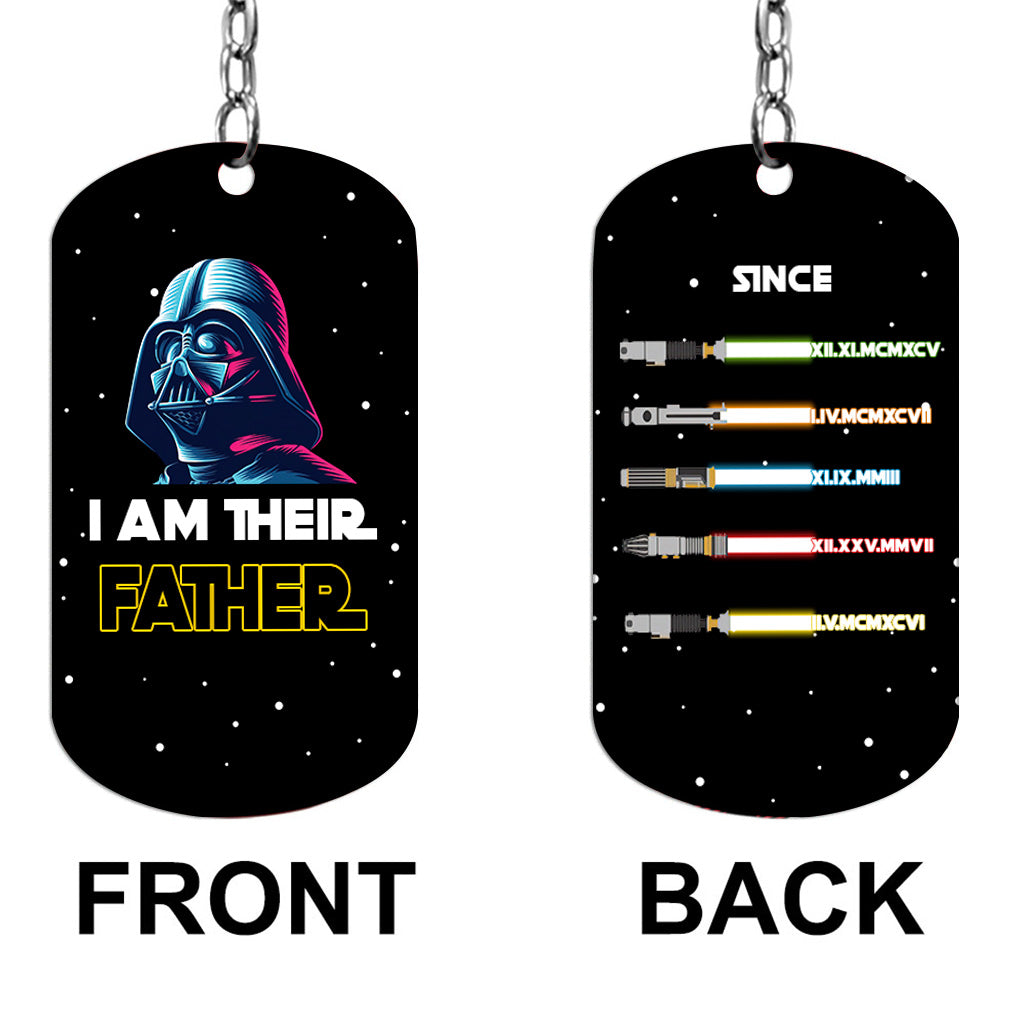 I Am Their Father - Personalized The Force Stainless Steel Keychain