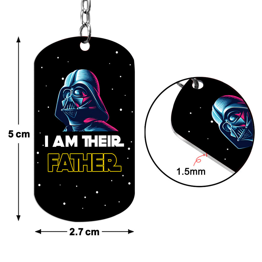 I Am Their Father - Personalized The Force Stainless Steel Keychain