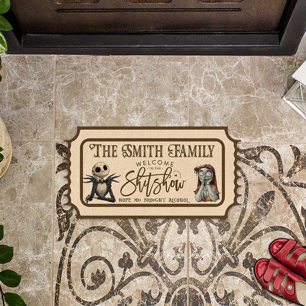 Welcome To The Show - Personalized Nightmare Shaped Doormat