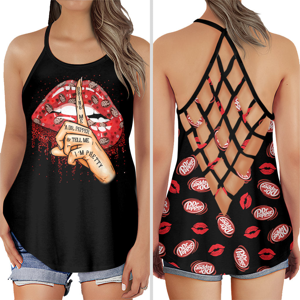 Bring Me A - Blue Soft Drink Cross Tank Top