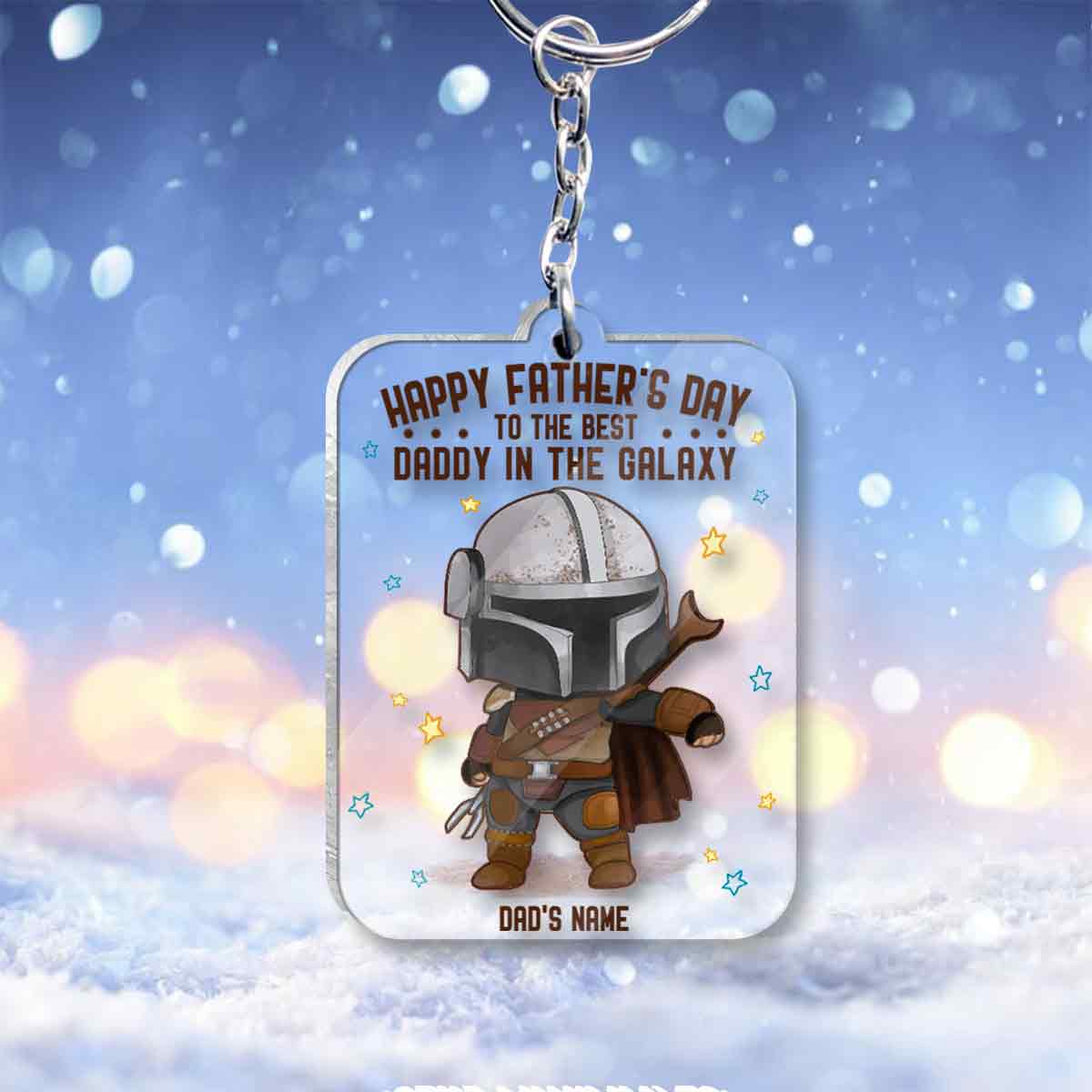 Best Daddy In The Galaxy - Personalized Father Transparent Keychain