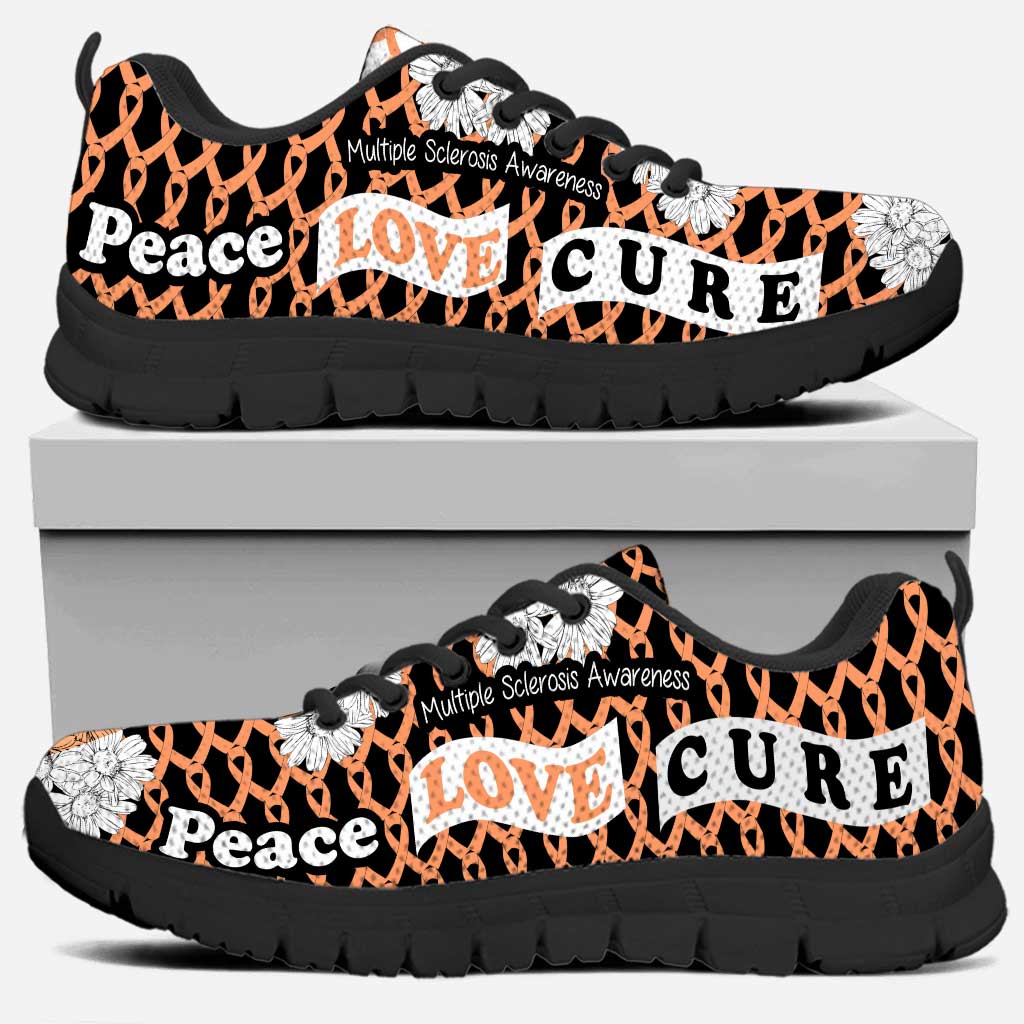 Peace Love Cure - Multiple Sclerosis Awareness Sneakers