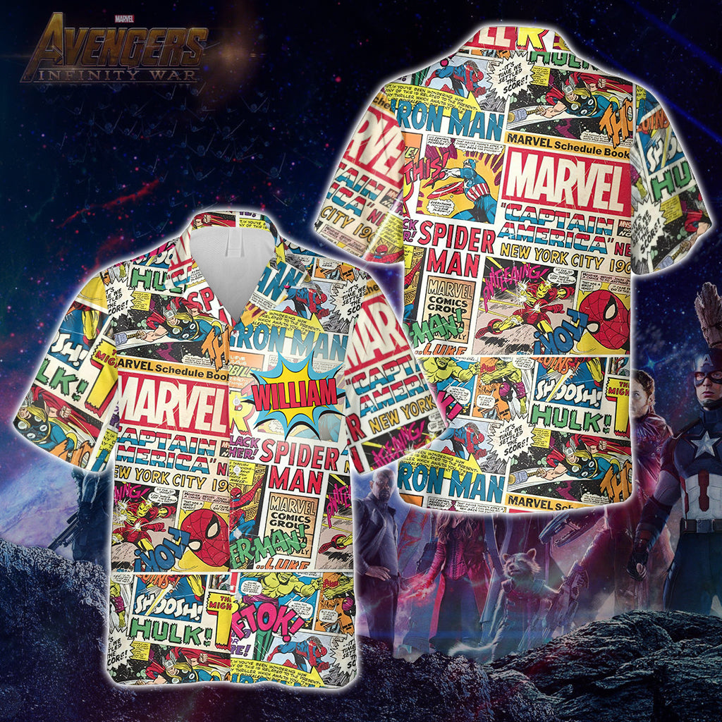 My Favorite Hero - Personalized Marvelous Universe Hawaiian Shirt