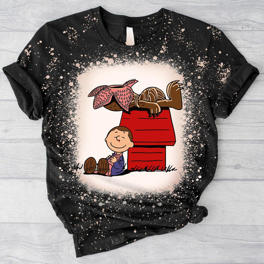 Little House - Stranger Things Handmade Bleached Shirts